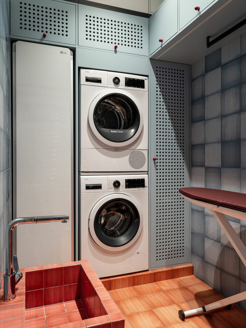angled view of modern laundry room