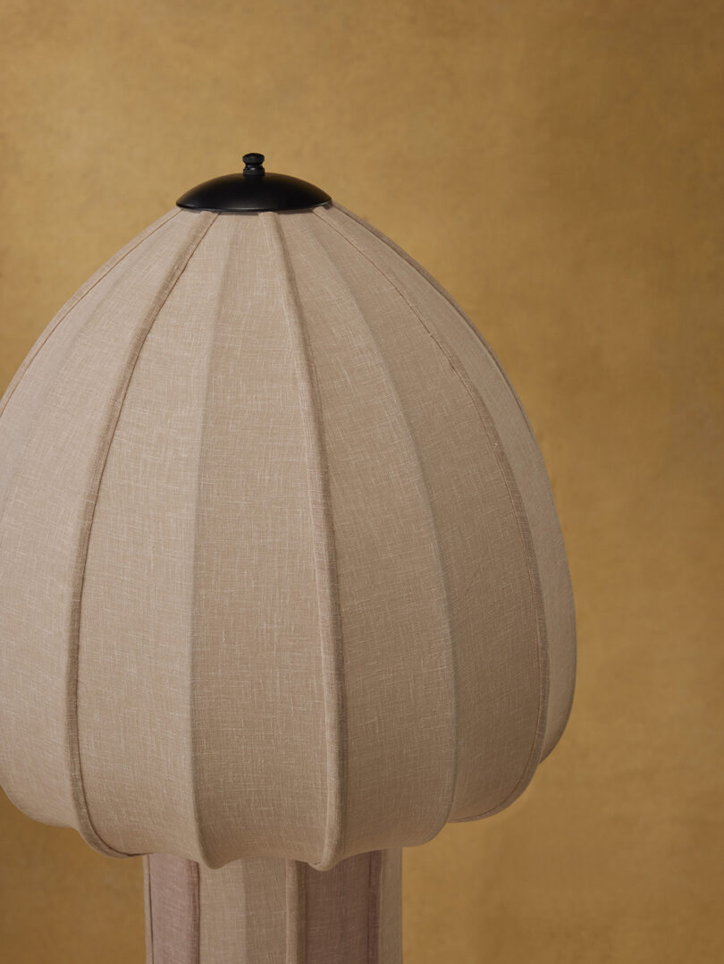detail of mushroom-shaped floor lamp shade