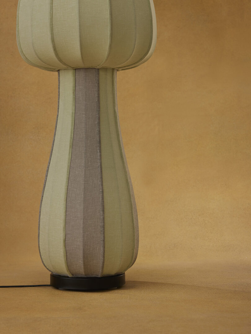 detail of mushroom-shaped floor lamp base