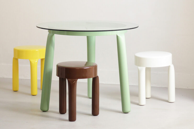 Pressura Tables + Stools Use Compressed Pipes for a Bold Visual Impact