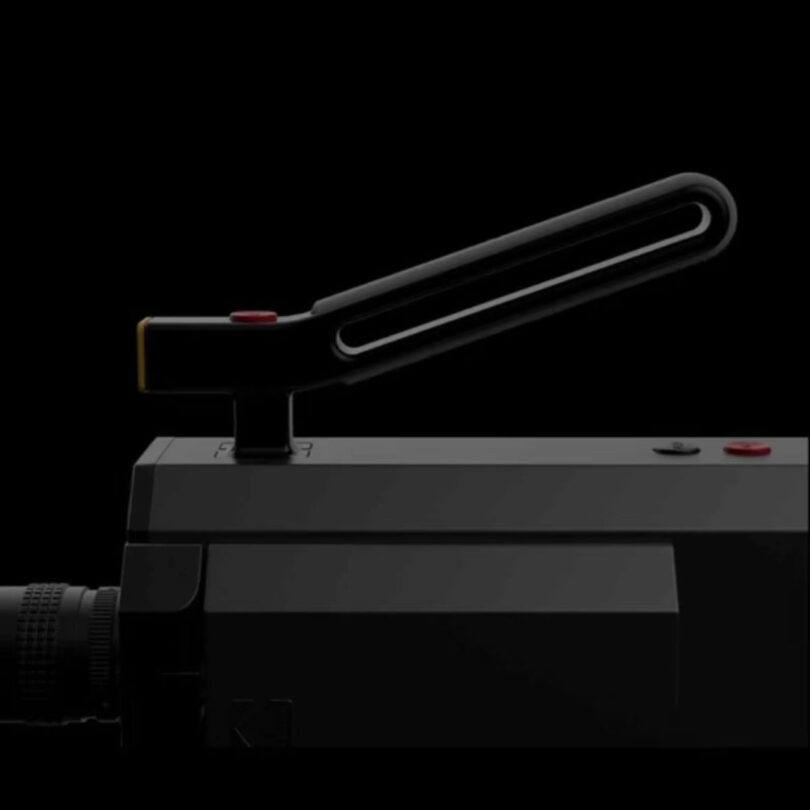 Detail of Kodak Super 8 Camera's angled carrying handle.