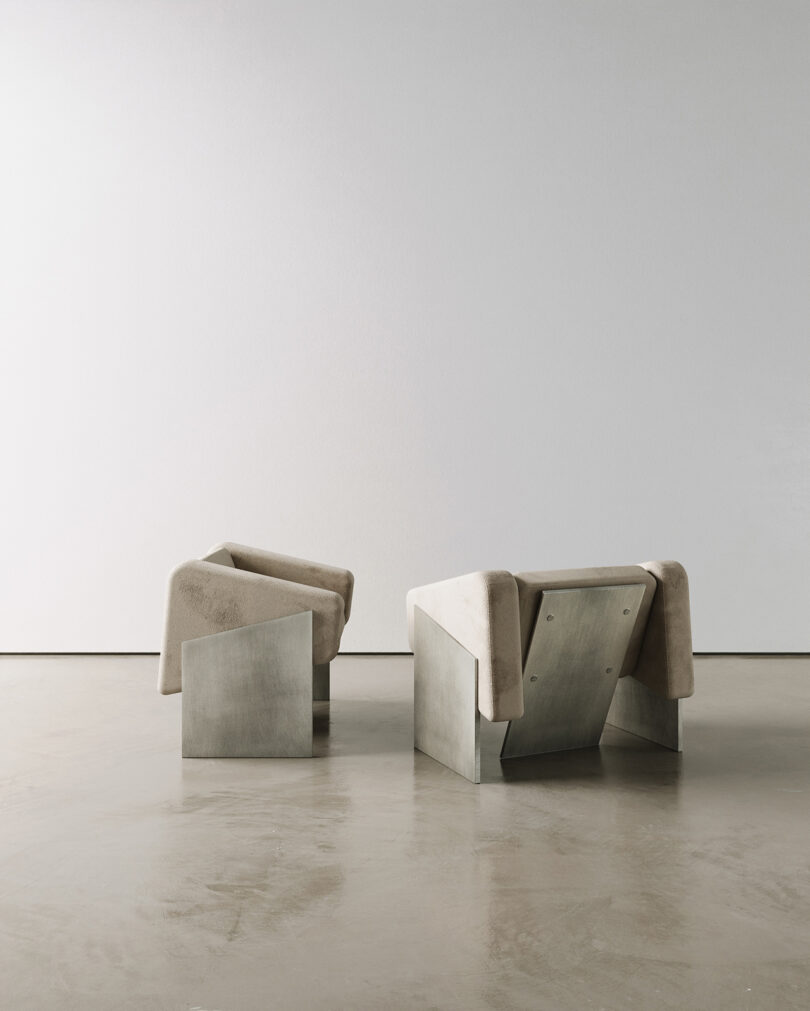 two modern armchairs