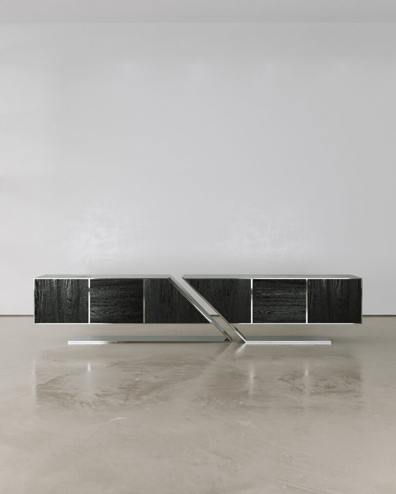 modern wood and metal console