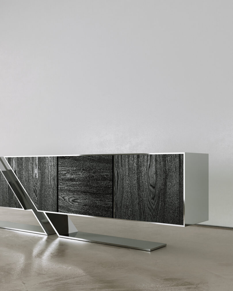 modern wood and metal console