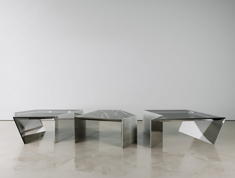 modern wood and metallic eating table