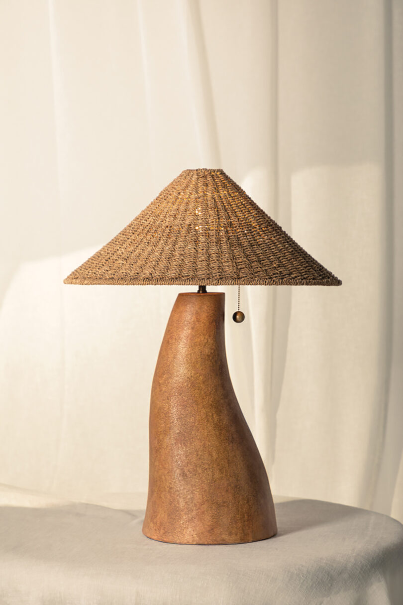 curvaceous brown table lamp