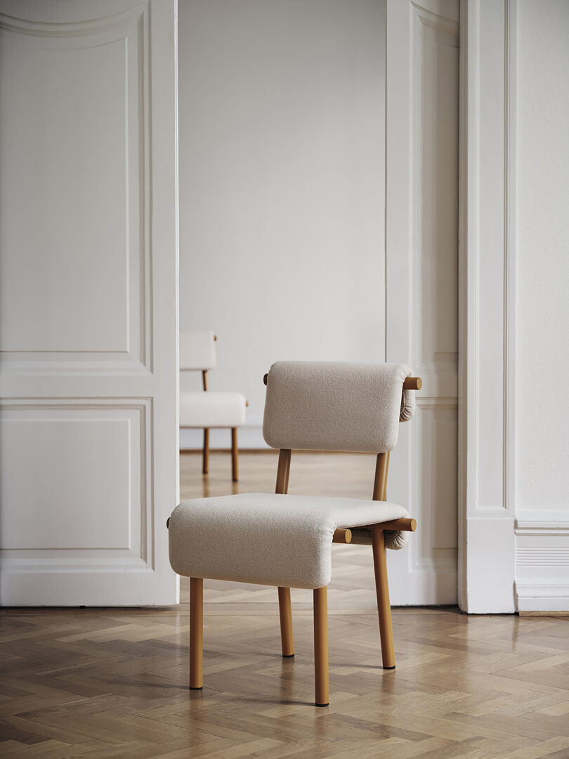partially padded dining chair