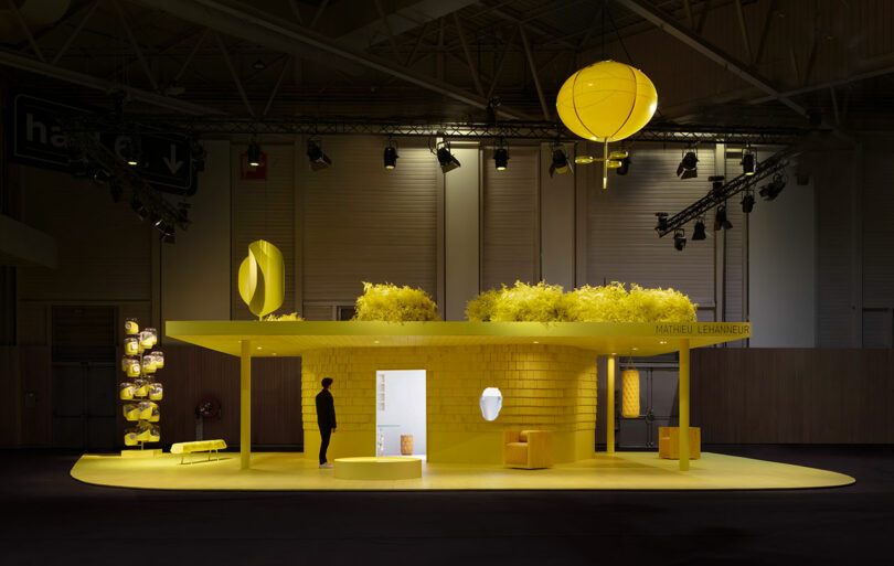 Set design for a small yellow home.