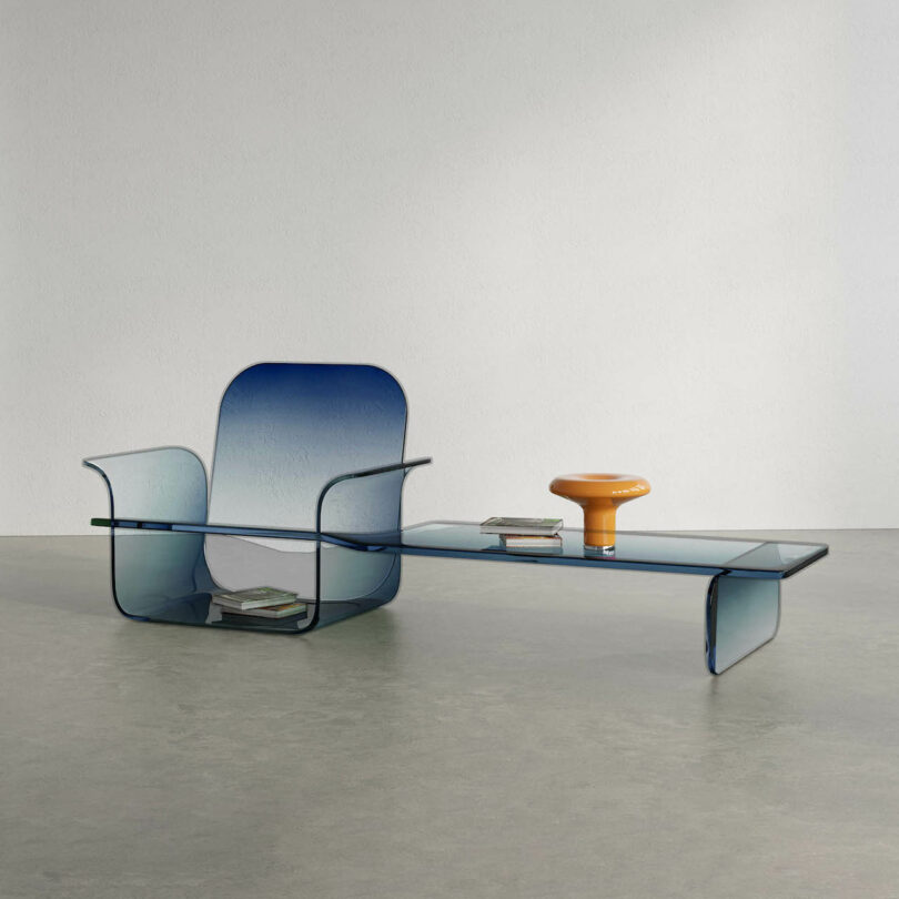 gradient chair with extended table