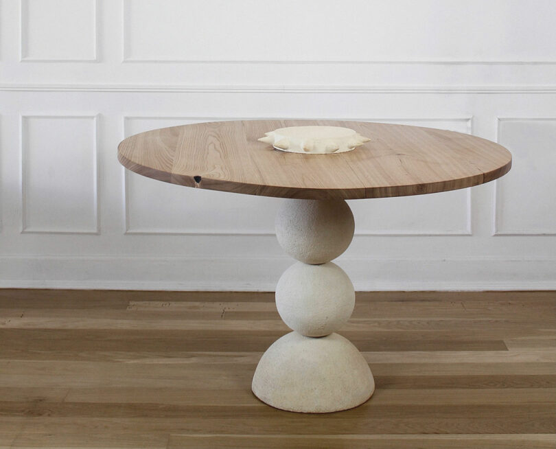 ceramic table with wood tabletop