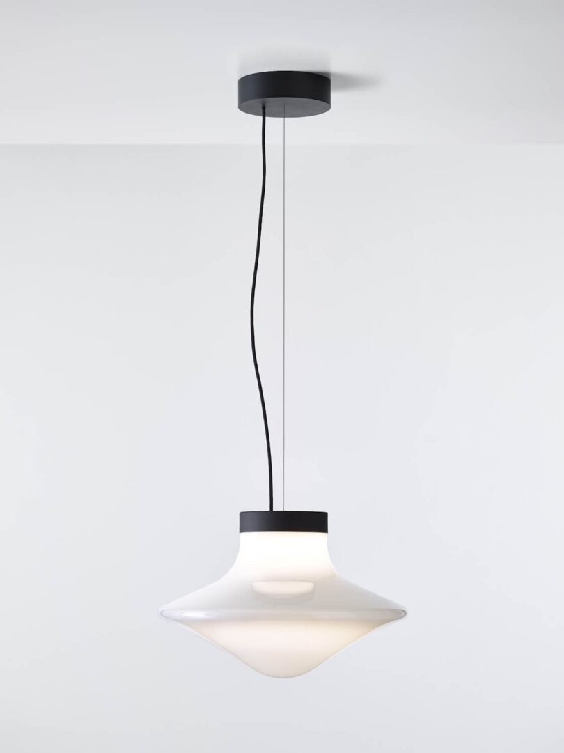 white pendant ray hanging from ceiling