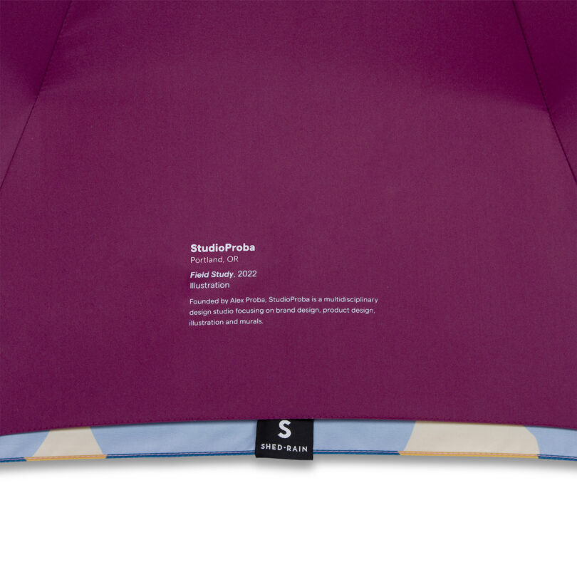 umbrella pinch purple lining and schematic design