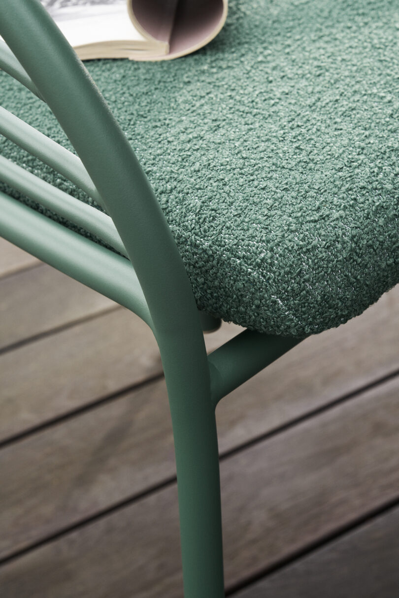 detail of green outdoor chair
