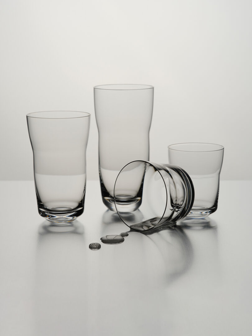 collection of glass drinkware