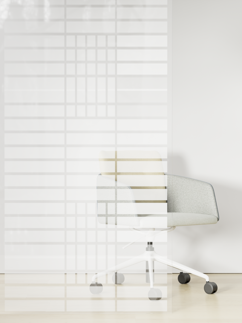 patterned glass partition