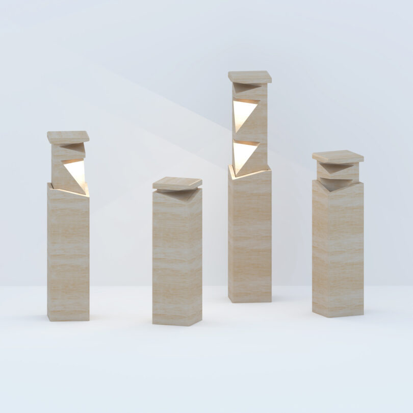 four wood desk lamps