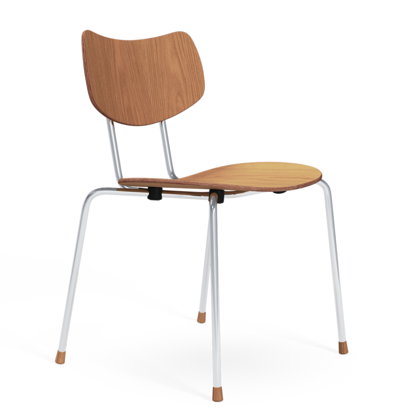 wood and chrome dining chair