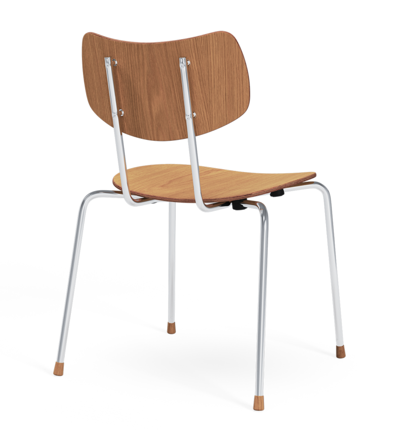 wood and chrome dining chair