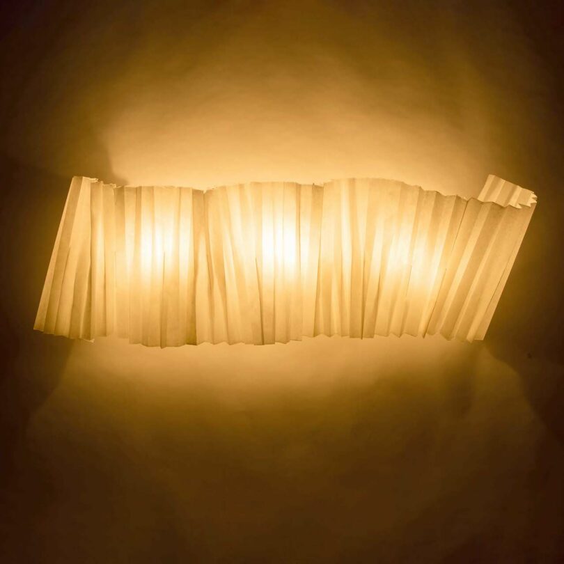pleated paper wall lamp