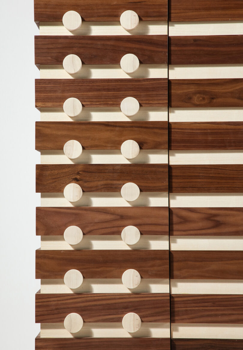 modern striped wood cabinet