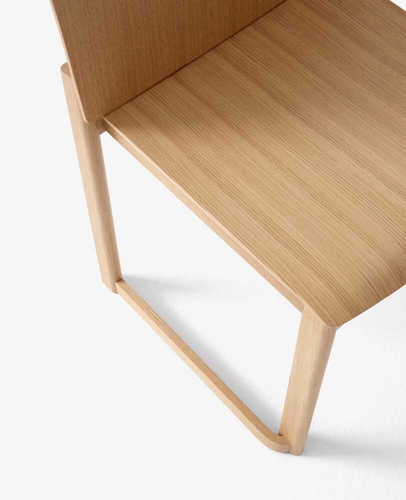 details of wooden stacking chair