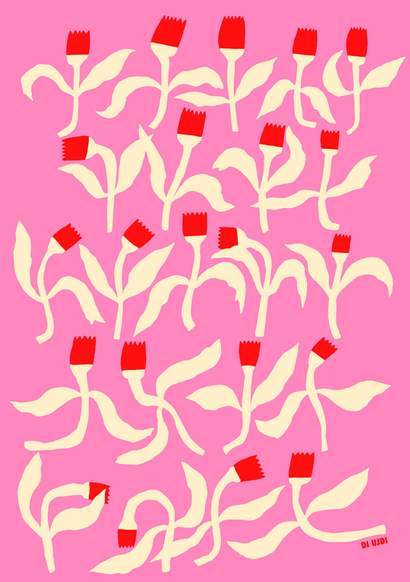 illustration of red flowers