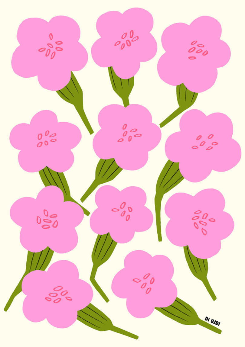 illustration of pink flowers