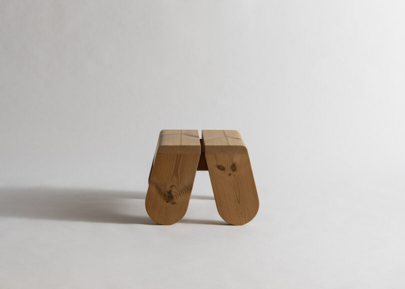 wood footstool