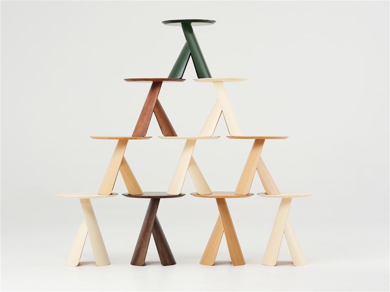 The Hito Table Recalls the Nostalgia of Stacked Playing Cards