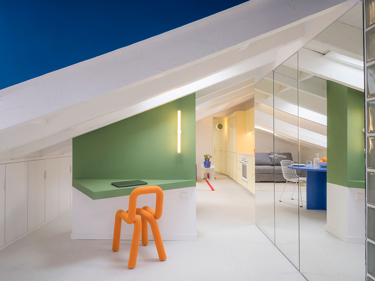 A Drab Attic in Madrid Undergoes Colorful Renovation