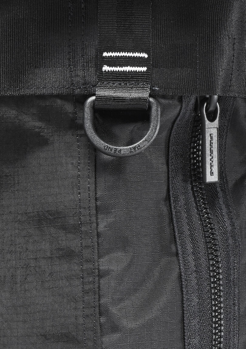 detail of black backpack