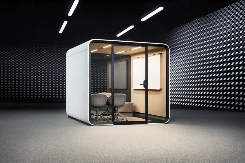 A six-person privacy booth.