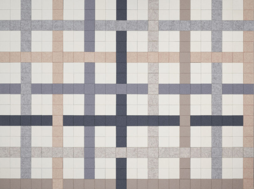 detail of felt acoustic wall tile pattern