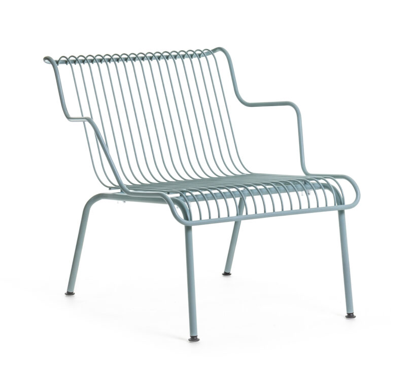 light grey modern outdoor chair on white background