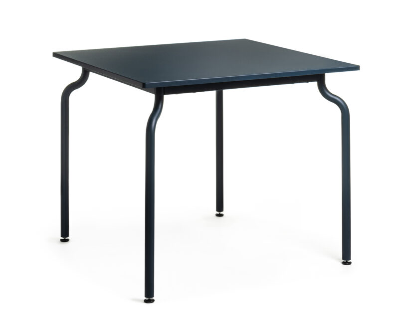 A black table on a white background.