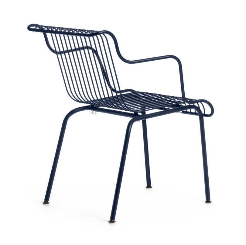 dark blue modern outdoor chair on white background