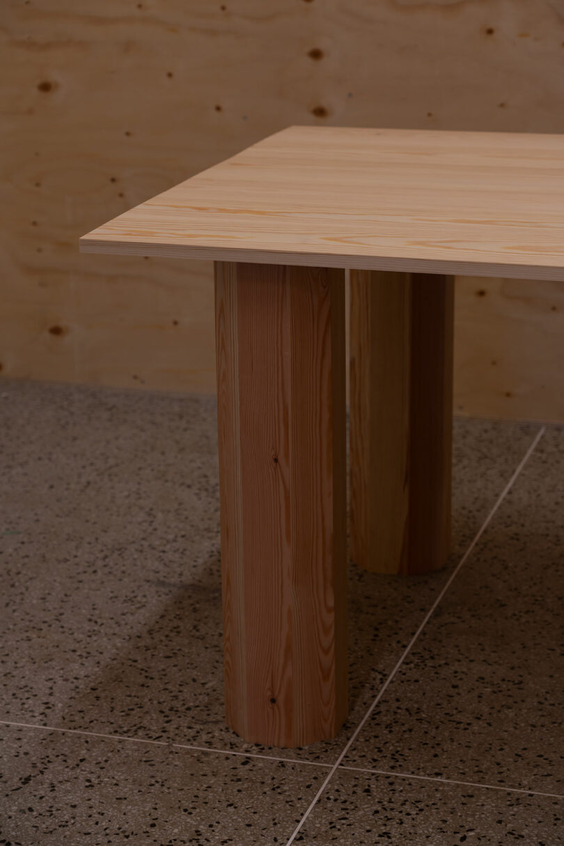 Two geometric table legs