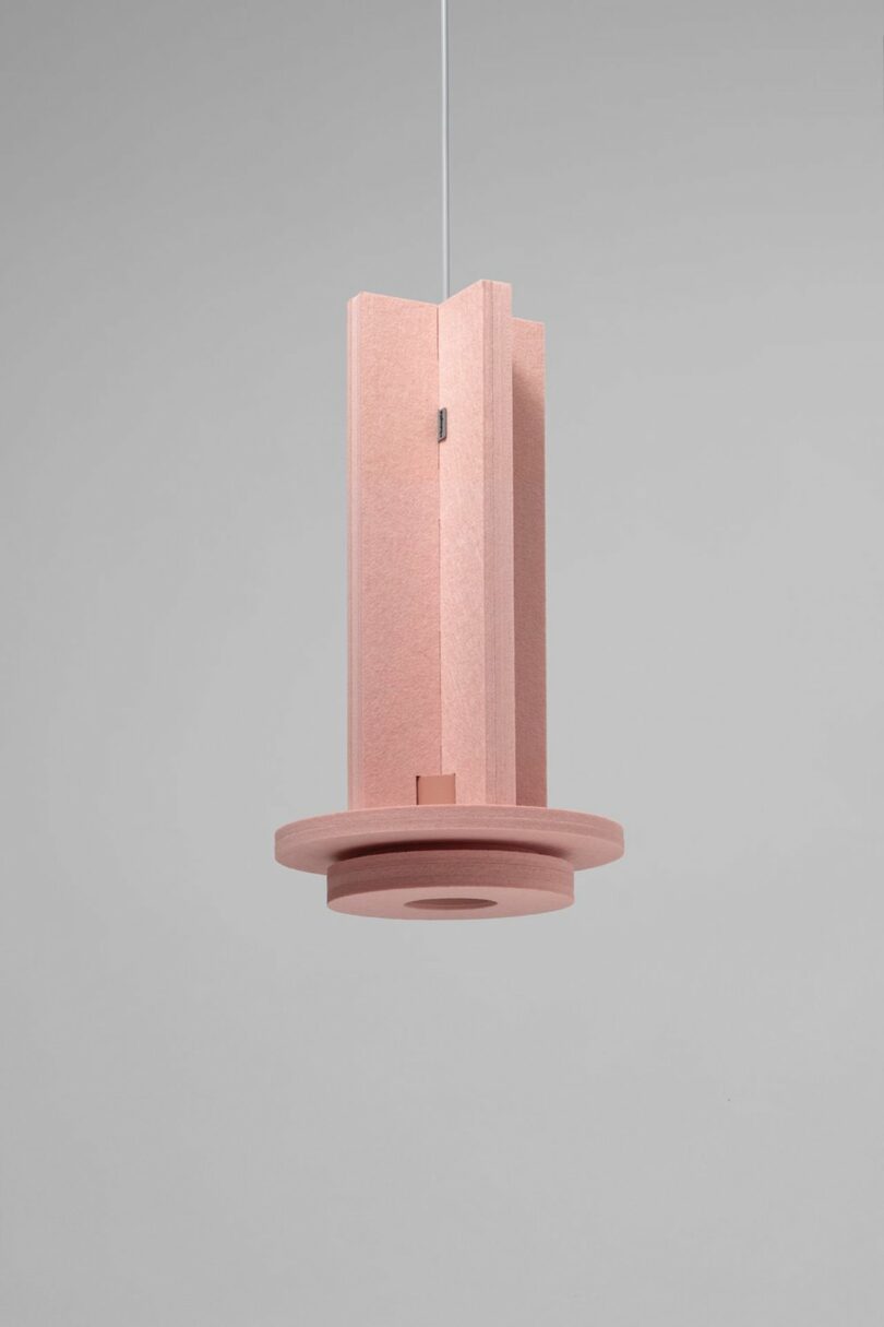 pink felt pendant light