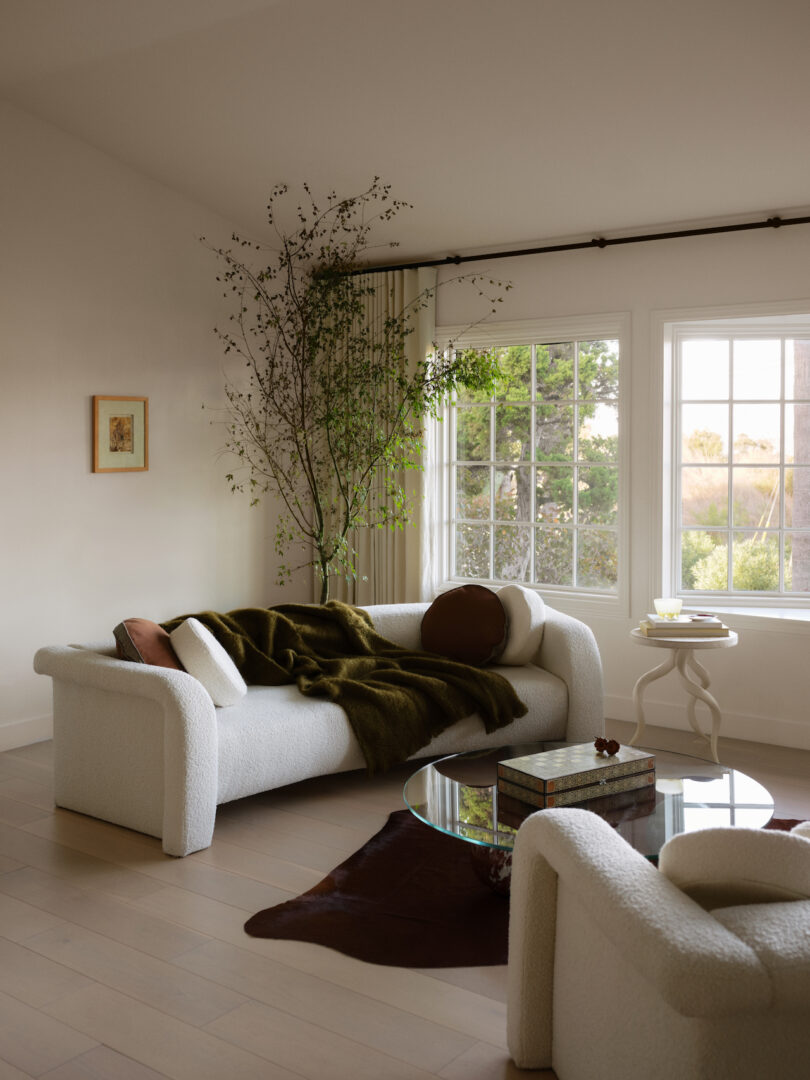 The living room embodies Studio Qasabian's rich design aesthetic.