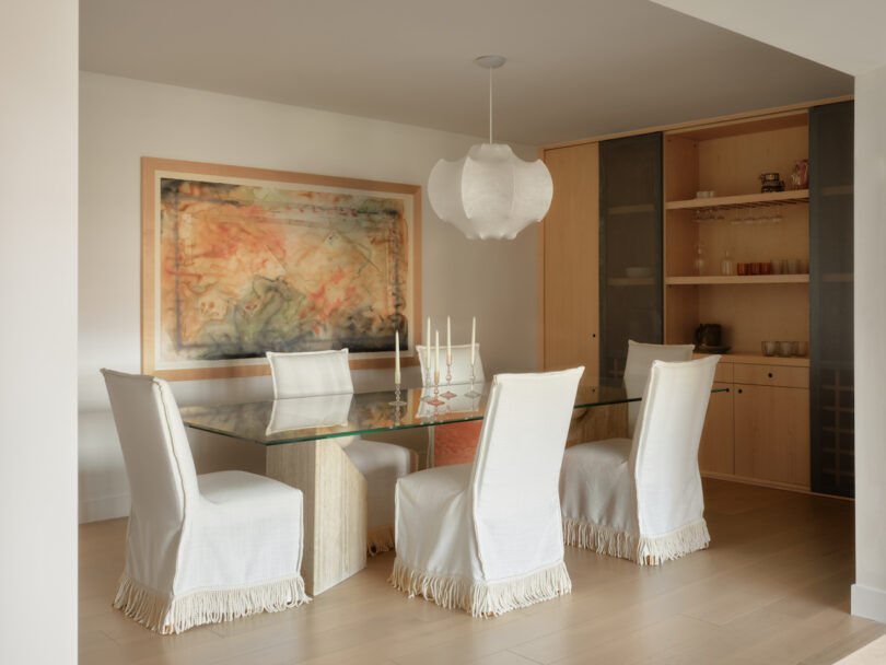 Contemporary dining area in the Mulholland Project