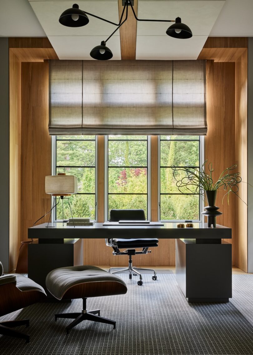 Intimate office with large windows