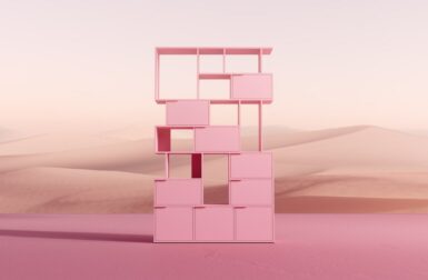 Andrés Reisinger Dreams up Surreal Pink Shelving for Tylko