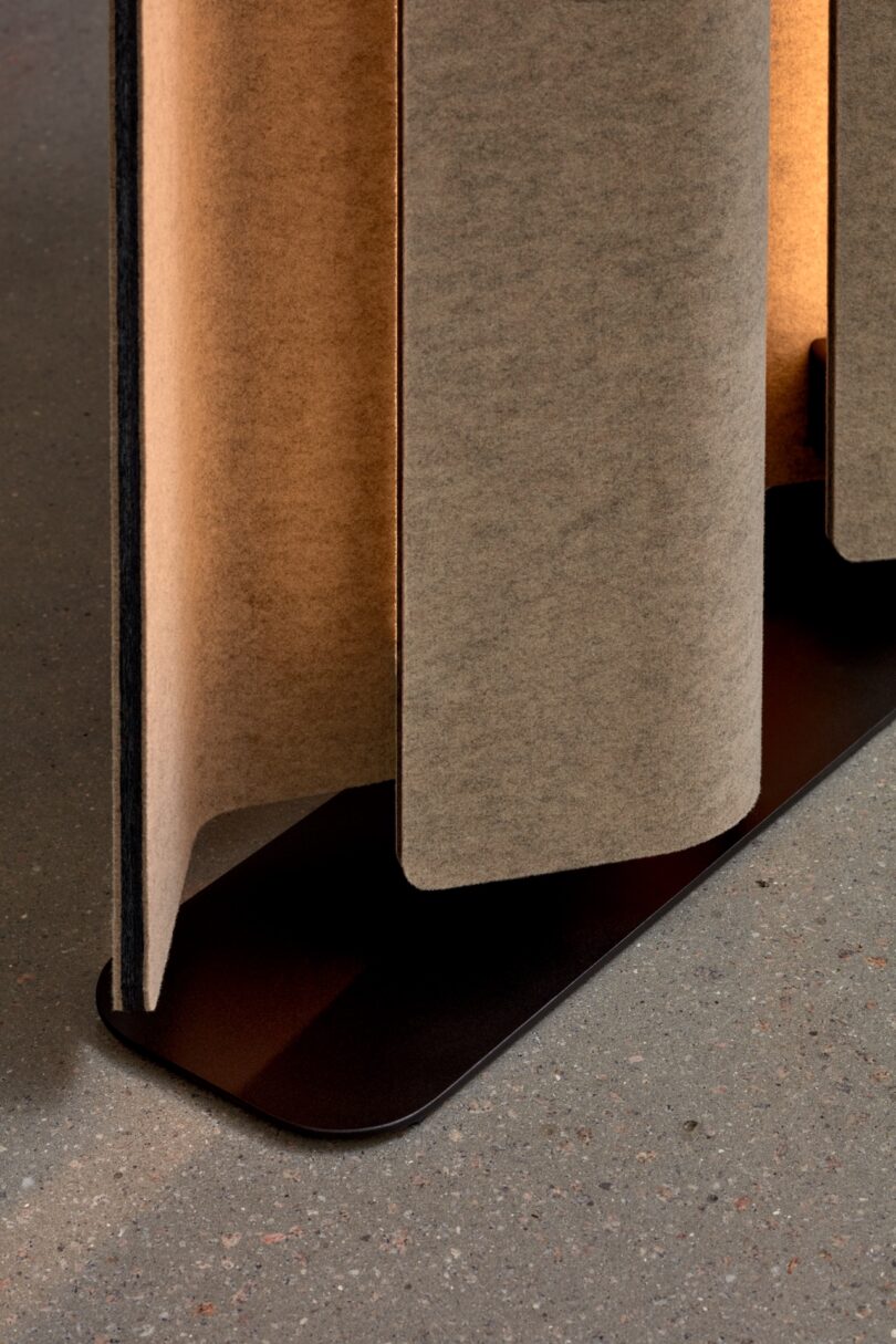 details of an acoustic panel with integrated lighting