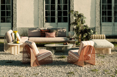 The Riviera Outdoor Collection Masters a Mix of Patterns + Materials
