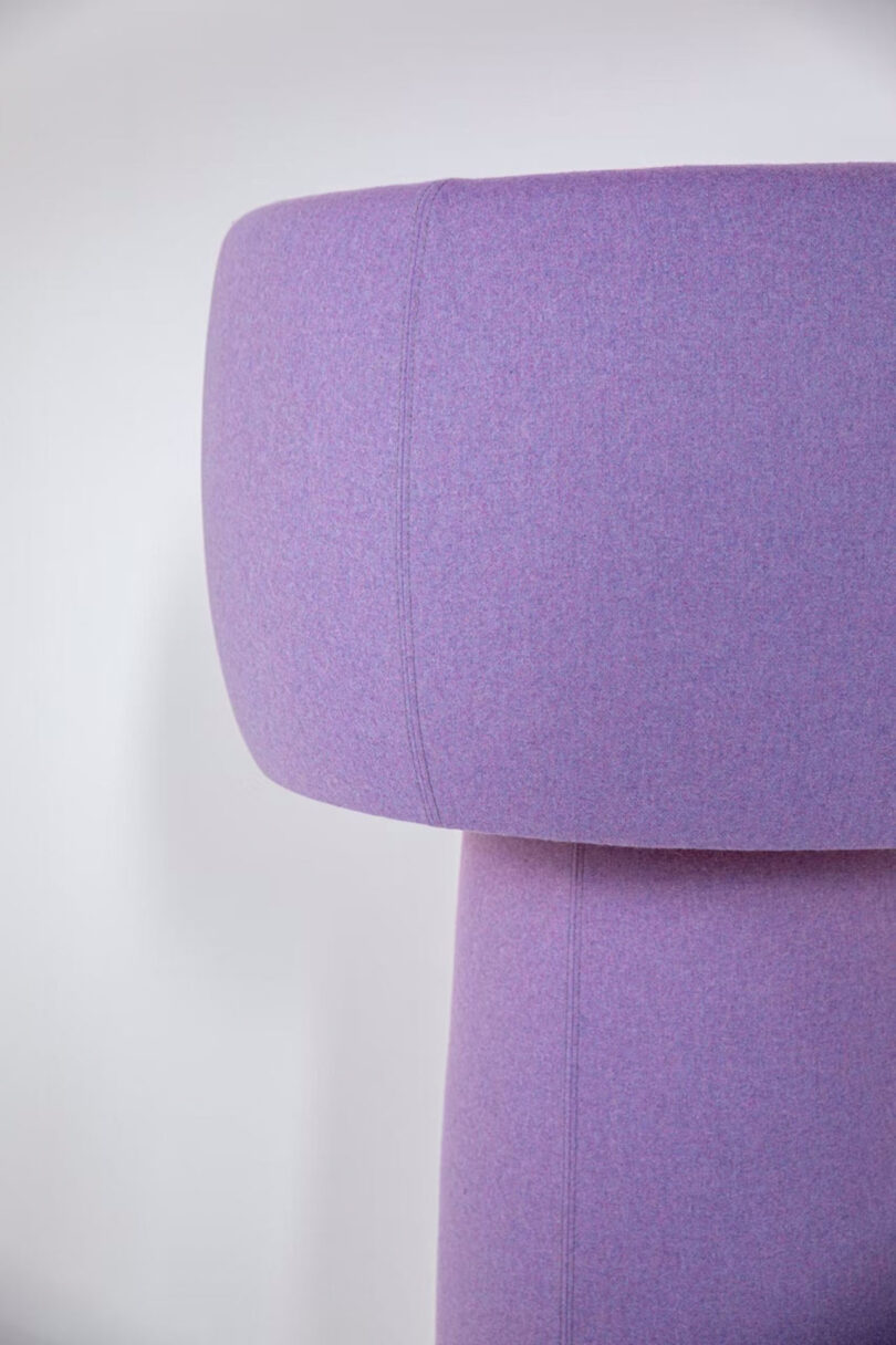 close up details of purple floor lamp