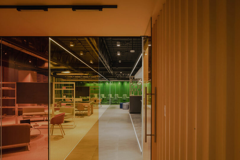 An Office in Mexico City Highlights Diverse Zones With Color + Lighting