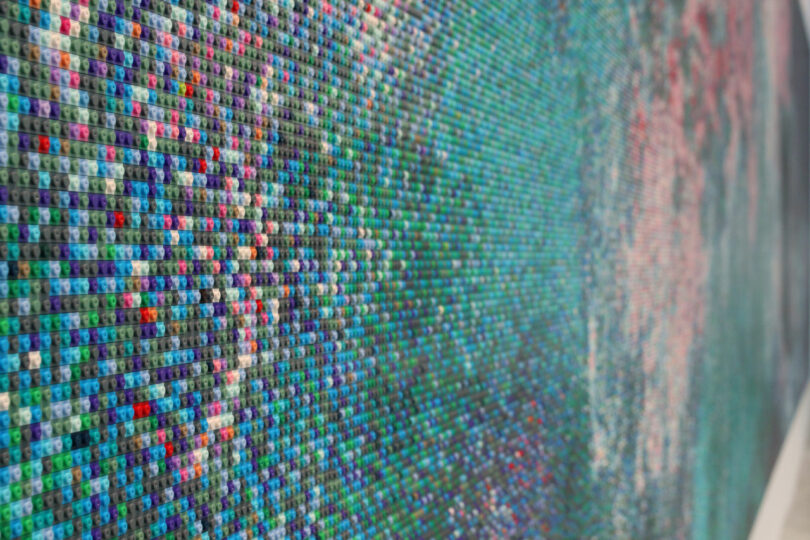 Thousands of legos resemble pixelated painting