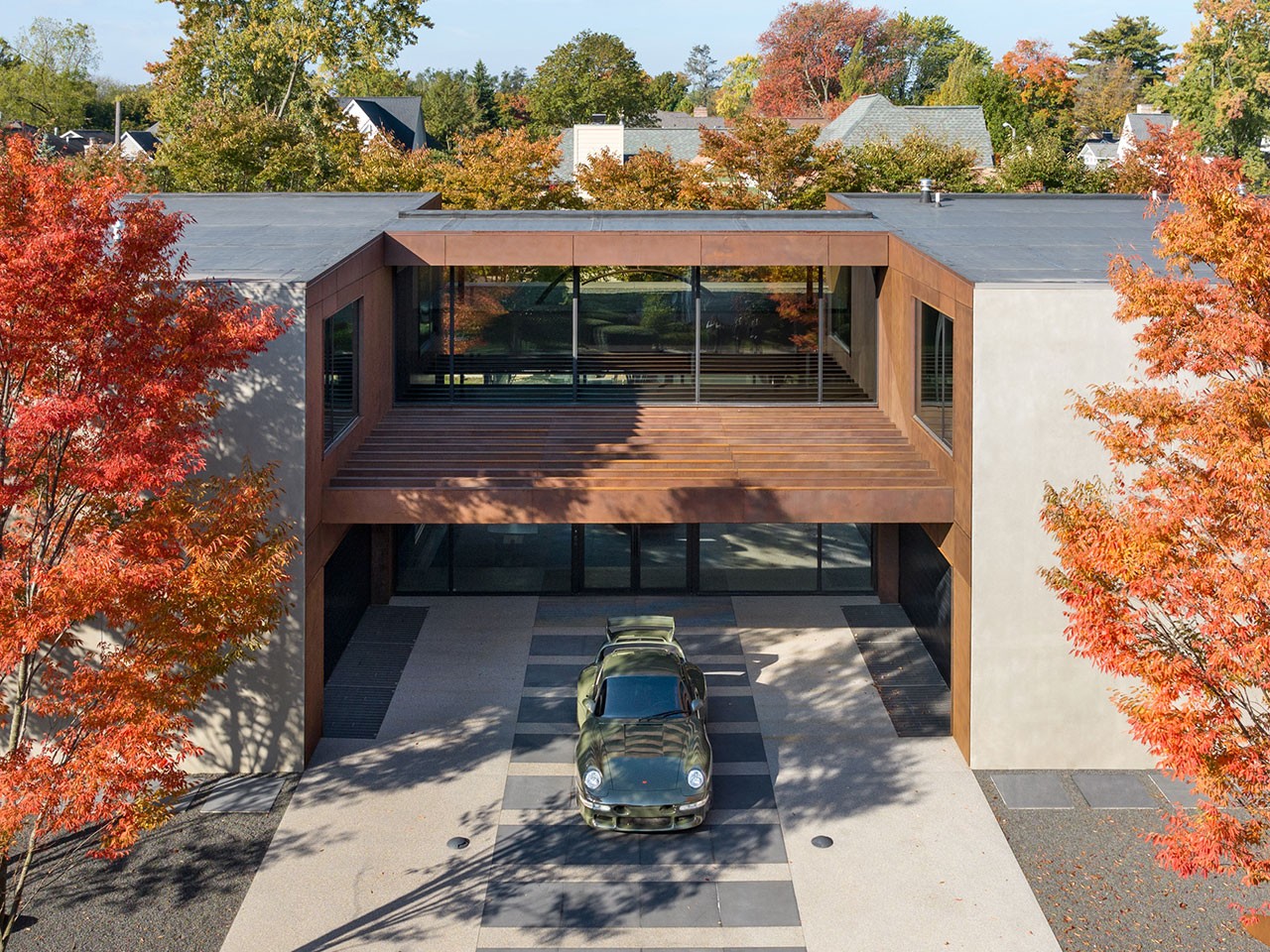 A Michigan House Designed for a Collector of Bourbon Whiskey and Rare Porsches