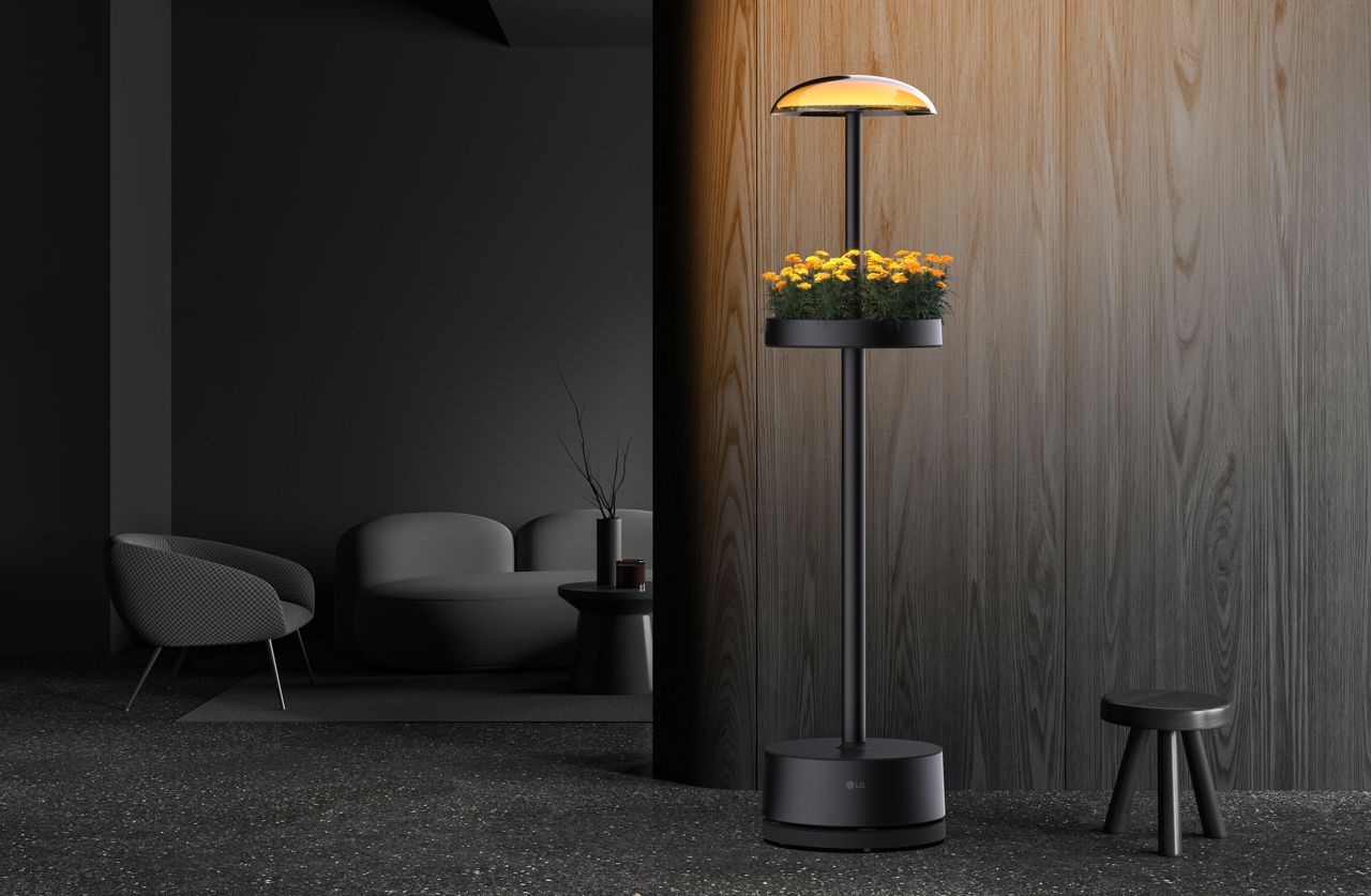 LG’s Latest Lamp Has a Mini Garden + Grow Light Built Into It