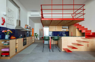 Apartment V Reimagines Industrial Heritage With Modern Vibrancy in Greece